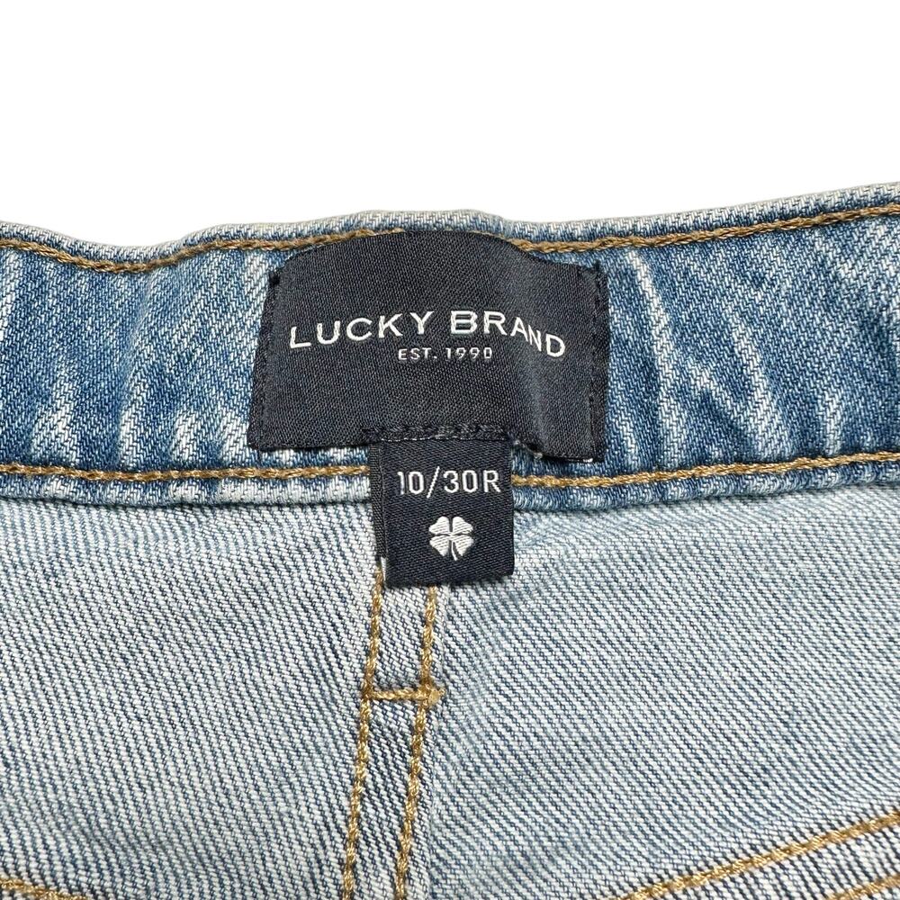 Lucky Brand | Women | Boy Distressed Mid Rise Relaxed Straight Leg Jeans | 30 R - Picture 8 of 16